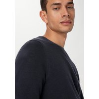 hessnatur Herren Slub Pullover Regular aus Bio-Baumwolle - blau - Größe 50 von hessnatur