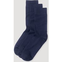 hessnatur Herren-Socken im 3er-Pack aus Bio-Baumwolle - blau - Größe 43-45 von hessnatur