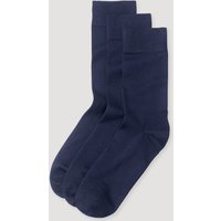 hessnatur Herren-Socken im 3er-Pack aus Bio-Baumwolle - blau - Größe 46-48 von hessnatur