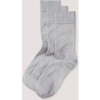 hessnatur Herren Socken im 3er-Pack aus Bio-Baumwolle - grau - Größe 40-42 von hessnatur