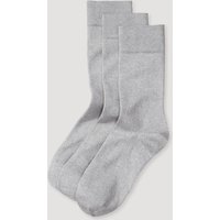 hessnatur Herren-Socken im 3er-Pack aus Bio-Baumwolle - grau - Größe 46-48 von hessnatur