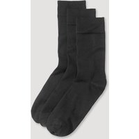 hessnatur Herren-Socken im 3er-Pack aus Bio-Baumwolle - schwarz - Größe 46-48 von hessnatur