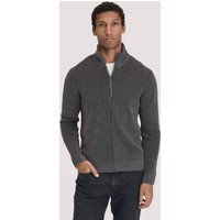 hessnatur Herren Strick Jacke Regular aus Bio-Baumwolle mit Bio-Merinowolle - grau - Größe M von hessnatur