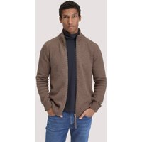 hessnatur Herren Strick Jacke Regular aus Bio-Merinowolle mit Bio-Baumwolle - braun - Größe XXL von hessnatur