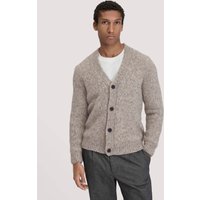 hessnatur Herren Strick Jacke Relaxed aus Alpaka mit Bio-Baumwolle - grau - Größe XXL von hessnatur