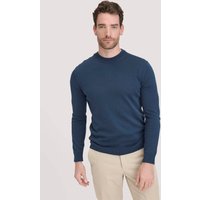 hessnatur Herren Strick Pullover Regular aus Bio-Baumwolle - blau - Größe M von hessnatur