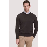 hessnatur Herren Strick Pullover Regular aus Bio-Baumwolle - braun - Größe S von hessnatur
