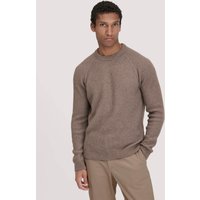 hessnatur Herren Strick Pullover Regular aus Bio-Baumwolle mit Bio-Merinowolle - braun - Größe M von hessnatur