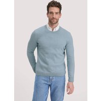 hessnatur Herren Strick Pullover Regular aus Bio-Merinowolle mit Bio-Baumwolle - blau - Größe M von hessnatur