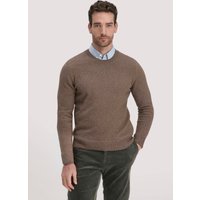hessnatur Herren Strick Pullover Regular aus Bio-Merinowolle mit Bio-Baumwolle - braun - Größe S von hessnatur