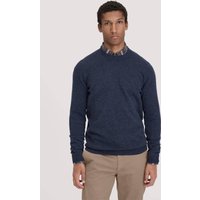 hessnatur Herren Strick Pullover Regular aus Bio-Merinowolle mit Cashmere - blau - Größe S von hessnatur