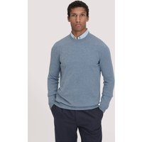 hessnatur Herren Strick Pullover Regular aus Bio-Merinowolle mit Cashmere - blau - Größe S von hessnatur