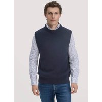 hessnatur Herren Strick Pullunder Regular aus Bio-Merinowolle und Bio-Baumwolle - blau - Größe XL von hessnatur