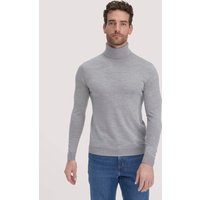 hessnatur Herren Strick Rollkragen Pullover Regular aus Bio-Merinowolle - grau - Größe XL von hessnatur