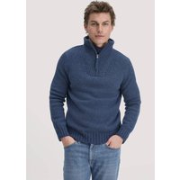 hessnatur Herren Strick Troyer Regular BETTER RECYCLING aus Bio-Merinowolle - blau - Größe XL von hessnatur