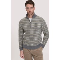 hessnatur Herren Strick Troyer Regular BETTER RECYCLING aus Bio-Merinowolle - grau - Größe S von hessnatur