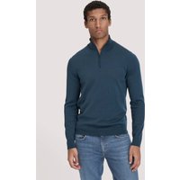 hessnatur Herren Strick Troyer Regular aus Merinowolle - blau - Größe XL von hessnatur