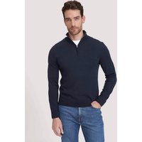 hessnatur Herren Strick Troyer Regular aus Bio-Merinowolle - blau - Größe XL von hessnatur