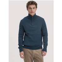 hessnatur Herren Strick Troyer Regular aus Bio-Merinowolle mit Bio-Baumwolle - blau - Größe XL von hessnatur