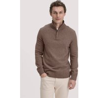 hessnatur Herren Strick Troyer Regular aus Bio-Merinowolle mit Bio-Baumwolle - braun - Größe XL von hessnatur
