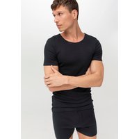 hessnatur Herren T-Shirt im 2er-Pack PURE NATURE aus Bio-Baumwolle - schwarz - Größe 4 von hessnatur