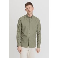 hessnatur Herren Twill Hemd Relaxed aus Bio-Baumwolle und TENCEL™ Lyocell - grün - Größe S (39/40) von hessnatur