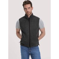 hessnatur Herren Wollfleece Weste Regular aus Bio-Merinowolle - grau - Größe 48 von hessnatur