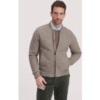 hessnatur Herren Wollwalk Jacke Relaxed aus Bio-Merinowolle - grau - Größe 48 von hessnatur