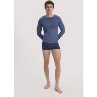 hessnatur Herren Wool-Silk Longsleeve aus Bio-Merinowolle mit Seide - blau - Größe 50 von hessnatur