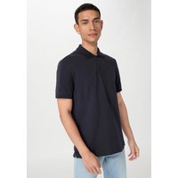 hessnatur Herren Zwirn Polo Shirt Regular aus Bio-Baumwolle - blau - Größe 46 von hessnatur