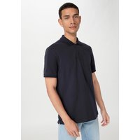 hessnatur Herren Zwirn Polo Shirt Regular aus Bio-Baumwolle - blau - Größe 50 von hessnatur