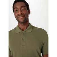 hessnatur Herren Zwirn Polo Shirt Regular aus Bio-Baumwolle - grün - Größe 48 von hessnatur