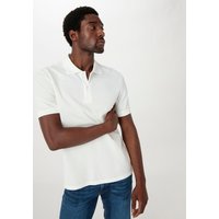 hessnatur Herren Zwirn Polo Shirt Regular aus Bio-Baumwolle - weiß - Größe 52 von hessnatur