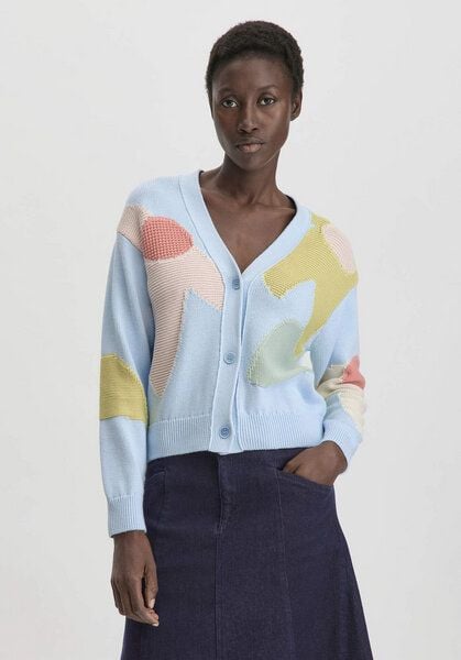 hessnatur Intarsia Strick Jacke Relaxed aus reiner Bio-Baumwolle von hessnatur