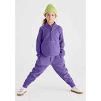 hessnatur Kinder Fleece Hose Regular aus Bio-Baumwolle - lila - Größe 158/164 von hessnatur