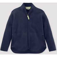 hessnatur Kinder Fleece Jacke Regular aus Bio-Baumwolle - blau - Größe 134/140 von hessnatur