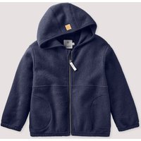 hessnatur Kinder Fleece Jacke aus Bio-Baumwolle - blau - Größe 146/152 von hessnatur