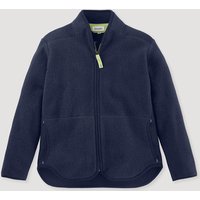 hessnatur Kinder Fleece Jacke Regular aus Bio-Baumwolle - blau - Größe 158/164 von hessnatur