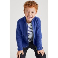 hessnatur Kinder Fleece Jacke Regular aus Bio-Baumwolle - blau - Größe 158/164 von hessnatur