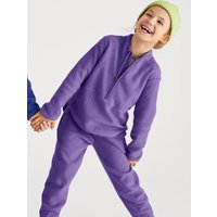 hessnatur Kinder Fleece Troyer Regular aus Bio-Baumwolle - lila - Größe 158/164 von hessnatur