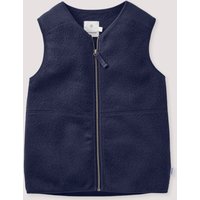 hessnatur Kinder Fleece Weste aus Bio-Baumwolle - blau - Größe 98/104 von hessnatur
