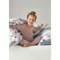 hessnatur Kinder  Langarmshirt Slim aus Bio-Merinowolle mit Seide - lila - Größe 98/104 von hessnatur