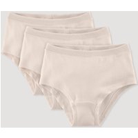 hessnatur Kinder  Mädchenpants Slim 3er-Pack aus Bio-Baumwolle - natur - Größe 98/104 von hessnatur