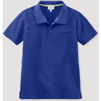 hessnatur Kinder Polo Regular aus Bio-Baumwolle - blau - Größe 122/128 von hessnatur