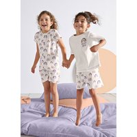 hessnatur Kinder  Pyjama Regular aus Bio-Baumwolle - weiß - Größe 110/116 von hessnatur