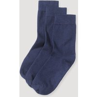 hessnatur Kinder  Socken im 3er- Pack aus Bio-Baumwolle - blau - Größe 27-30 von hessnatur