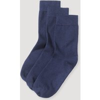 hessnatur Kinder  Socken im 3er- Pack aus Bio-Baumwolle - blau - Größe 35-38 von hessnatur