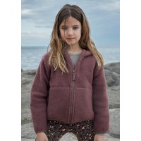 hessnatur Kinder Wollfleece Jacke aus Bio-Merinowolle - lila - Größe 110/116 von hessnatur