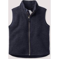 hessnatur Kinder Wollfleece Weste aus Bio-Merinowolle - blau - Größe 122/128 von hessnatur