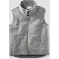 hessnatur Kinder Wollfleece Weste Regular aus Bio-Merinowolle - grau - Größe 158/164 von hessnatur